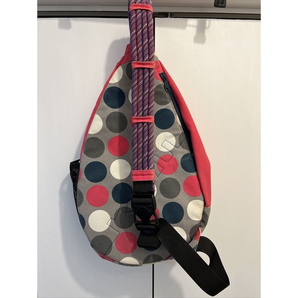 KAVU Paxton Pack Rope Sling Bag Crossbody ~ GOT DOTS, Pink Polka Dots USED - Picture 3 of 6